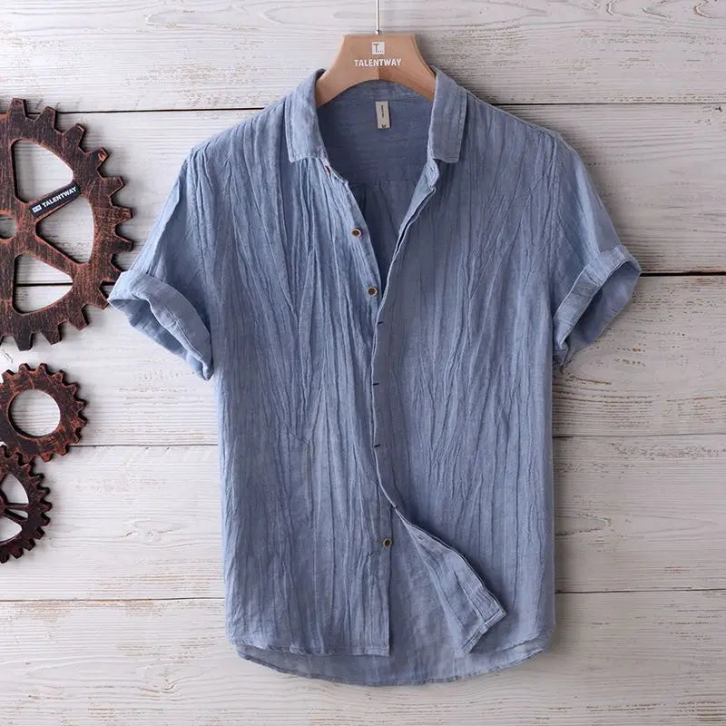 Chemise boutonnée froissée côtière