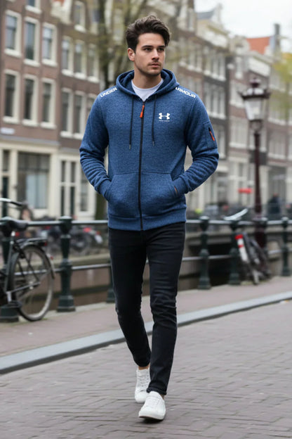 Sweat à capuche zippé décontracté