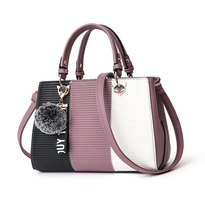 Sac à main patchwork pour femmes avec pompon