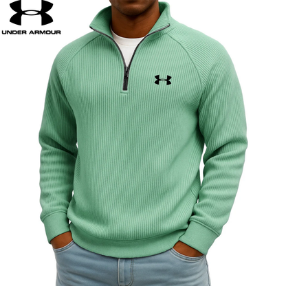 Sweat-shirt zippé quart UA™ en maille côtelée Performance