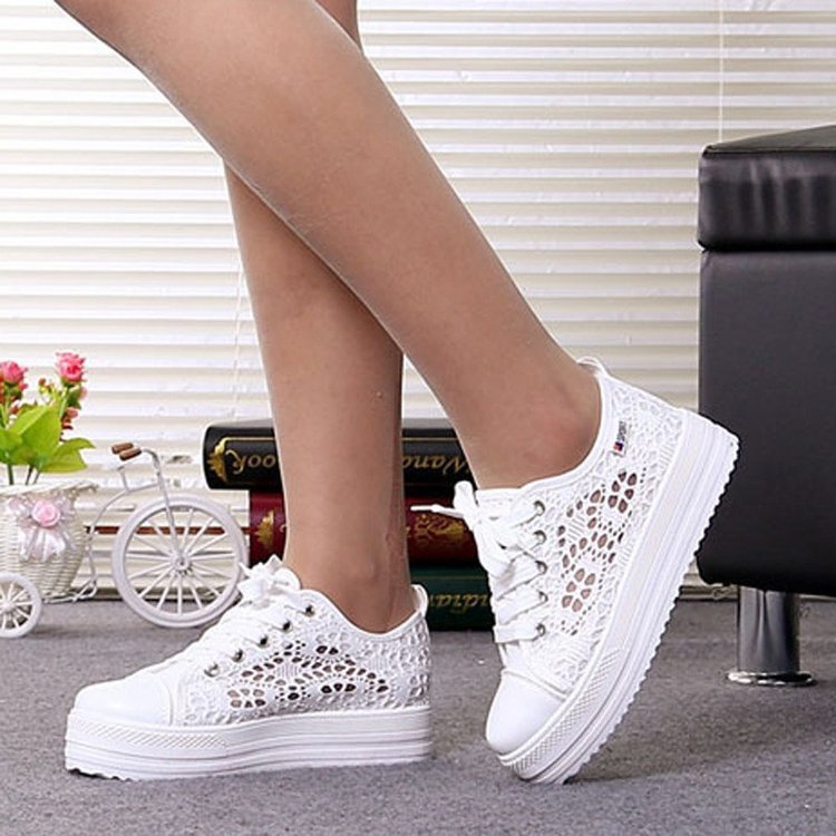 Chaussures épaisses en toile pour femmes