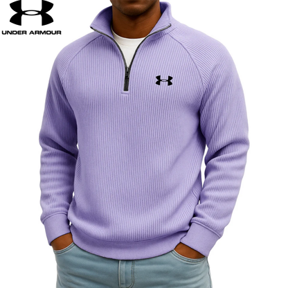 Sweat-shirt zippé quart UA™ en maille côtelée Performance