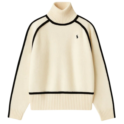 Pull à col roulé contrastant et élégant