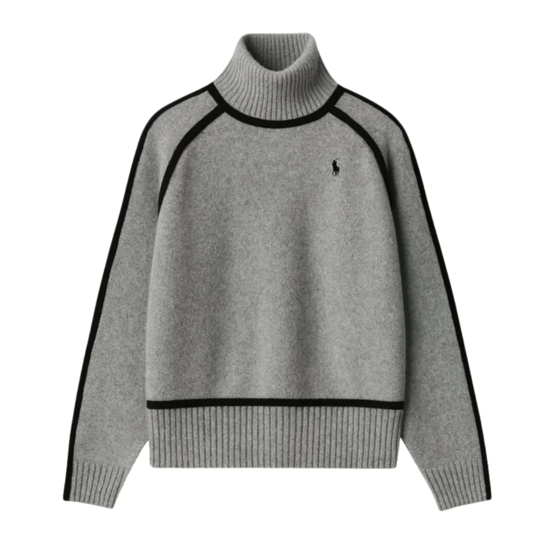 Pull à col roulé contrastant et élégant