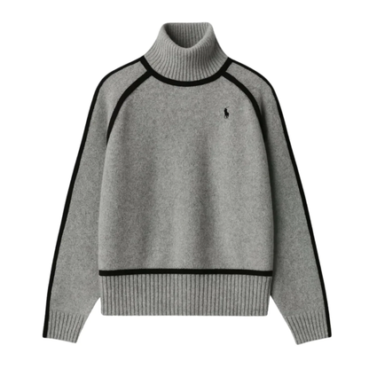 Pull à col roulé contrastant et élégant