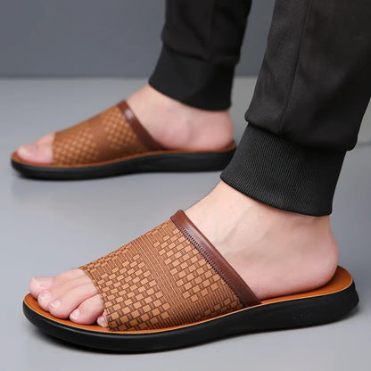 Mules en cuir tressé Ravenna