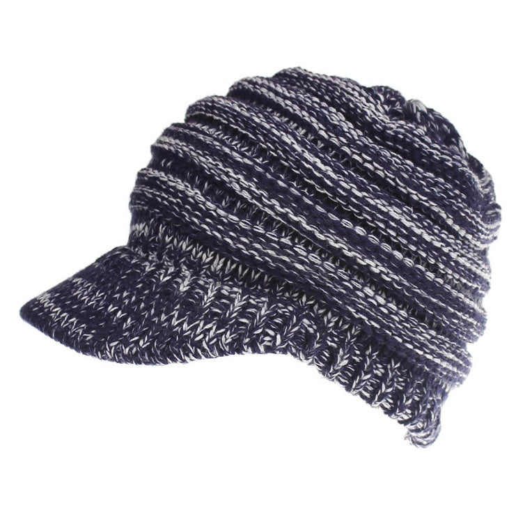 Bonnet en maille souple pour femme avec trou pour queue de cheval