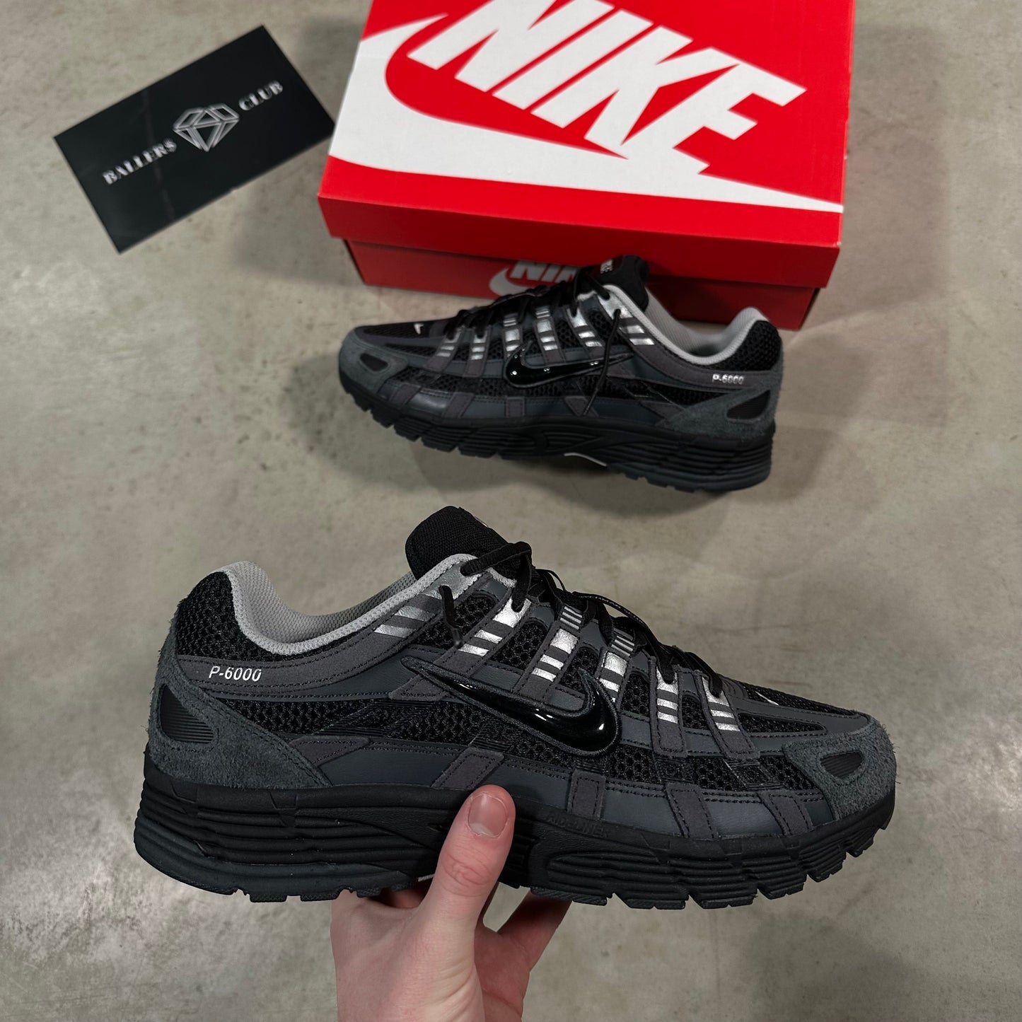 Nike P-6000 Suede Anthracite Metallic Silver