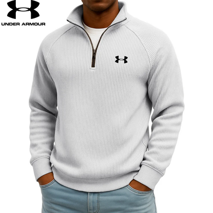 Sweat-shirt zippé quart UA™ en maille côtelée Performance