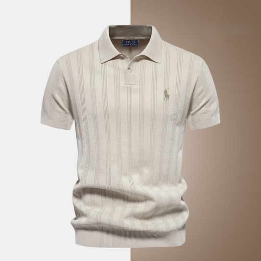 RL Exclusive Men's Textured Knit Polo Shirt