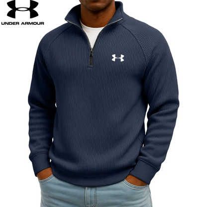 Sweat-shirt zippé quart UA™ en maille côtelée Performance