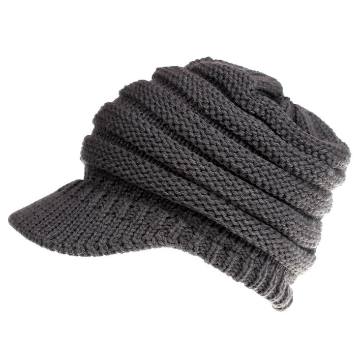 Bonnet en maille souple pour femme avec trou pour queue de cheval