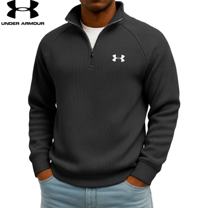 Sweat-shirt zippé quart UA™ en maille côtelée Performance