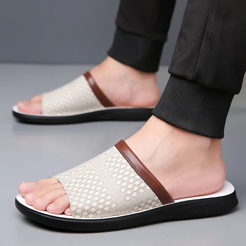 Mules en cuir tressé Ravenna