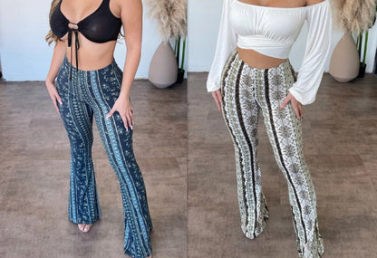 Pantalon slim imprimé très élastique pour femme