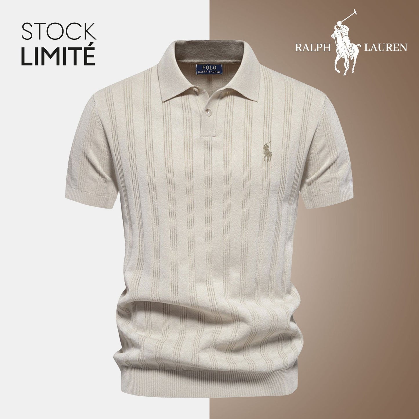 Polo en tricot texturé pour homme – ᏒalphⅬ™