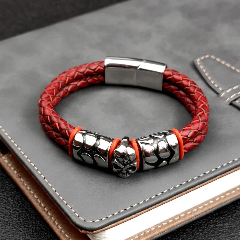 Bracelet Tête de Mort Obsidienne