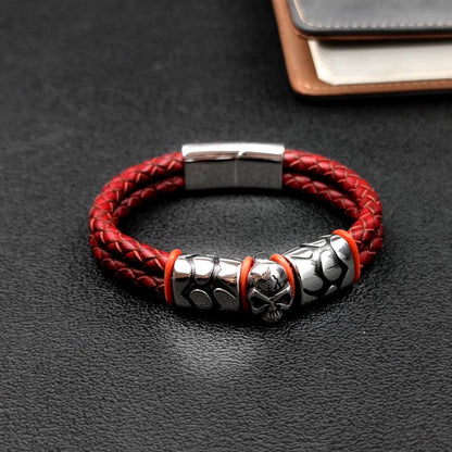 Bracelet Tête de Mort Obsidienne