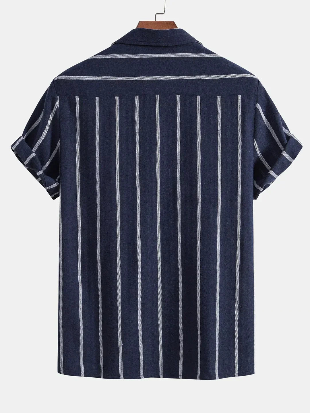 Ensemble chemise cubaine rayée et short homme