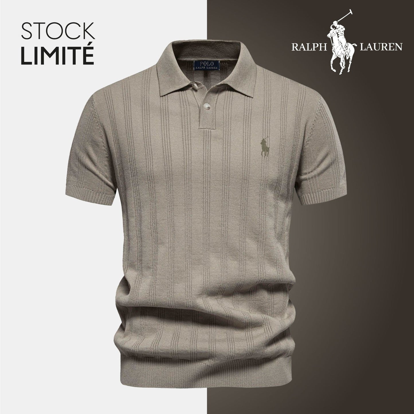 Polo en tricot texturé pour homme – ᏒalphⅬ™