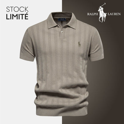 Polo en tricot texturé pour homme – ᏒalphⅬ™