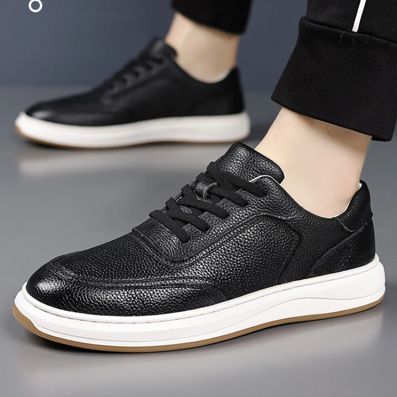Baskets décontractées en cuir pour hommes