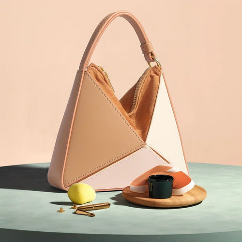 Pyramidenförmige Colorblock-Handtasche