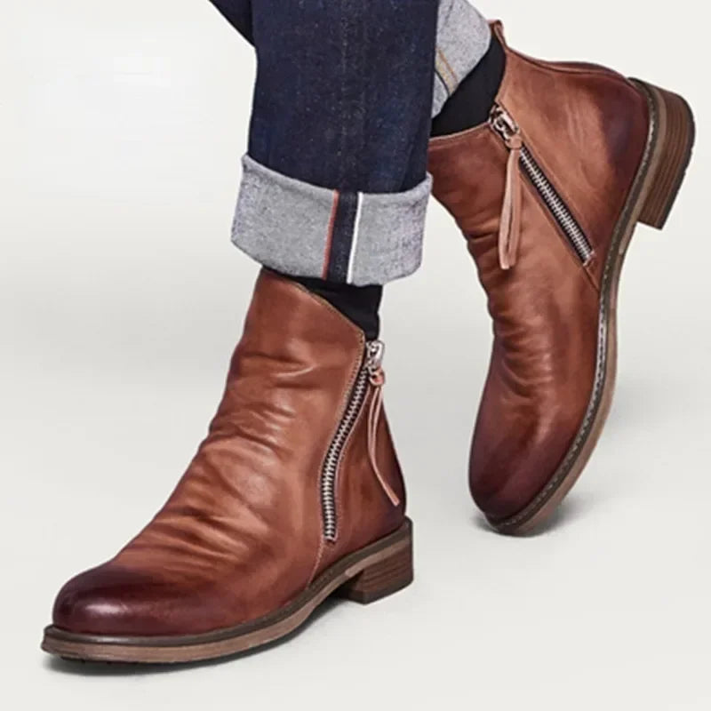Bottes Chelsea en cuir véritable Enigma