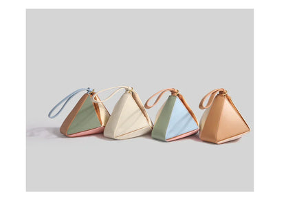 Pyramidenförmige Colorblock-Handtasche