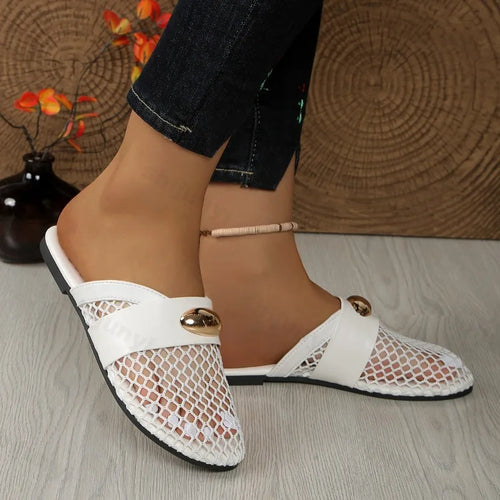 Mules résille Golden Charm
