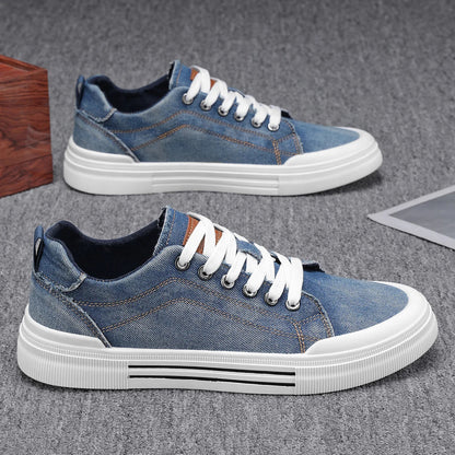 Baskets en jean indigo