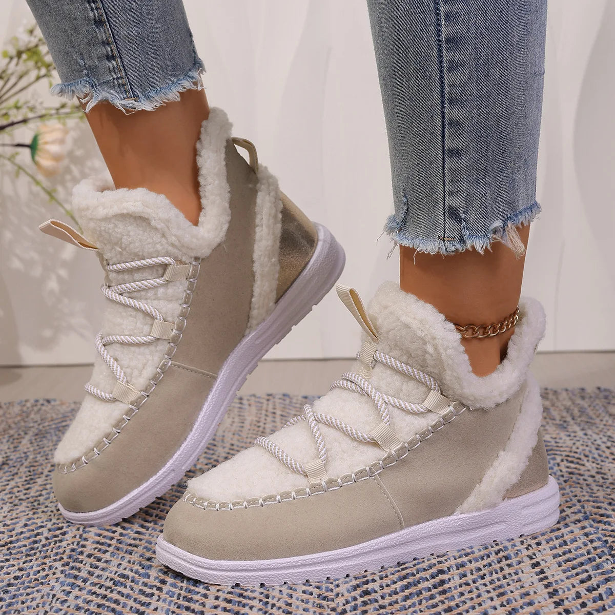 Botte-basket Aspen en peau lainée