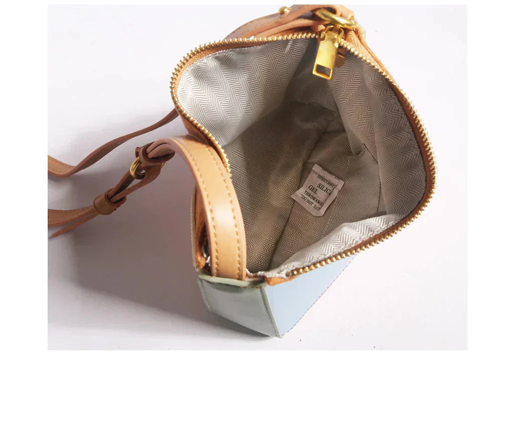 Pyramidenförmige Colorblock-Handtasche