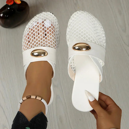 Mules résille Golden Charm