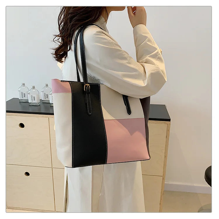 Cabas patchwork colorblock