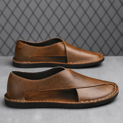Sandales plates en cuir "Artisan Crossover"