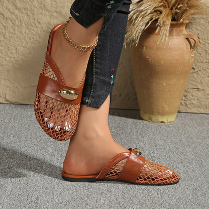 Mules résille Golden Charm
