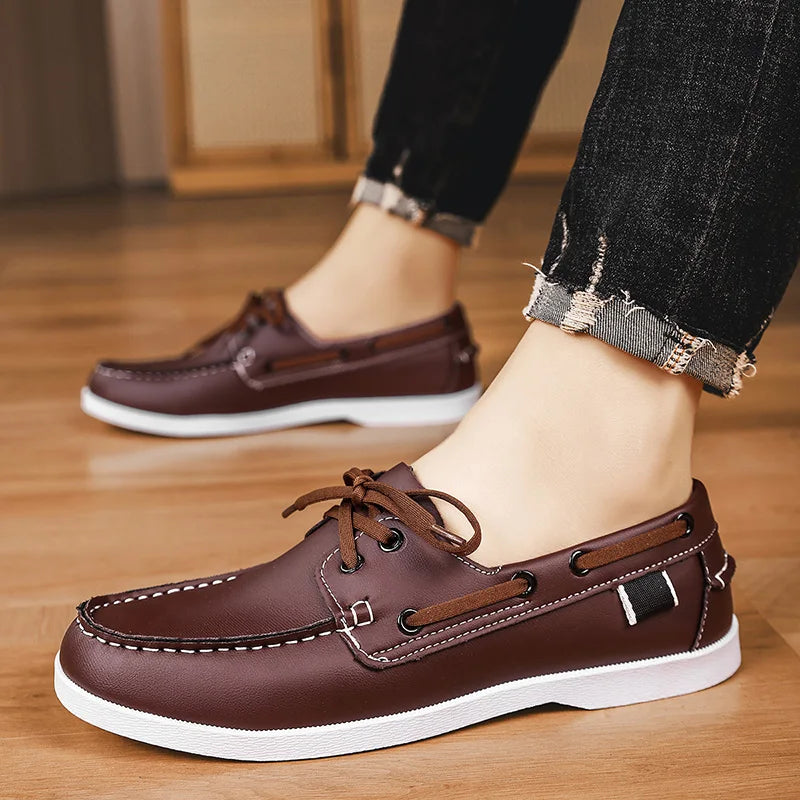 Mocassins marin en acajou