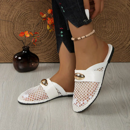 Mules résille Golden Charm