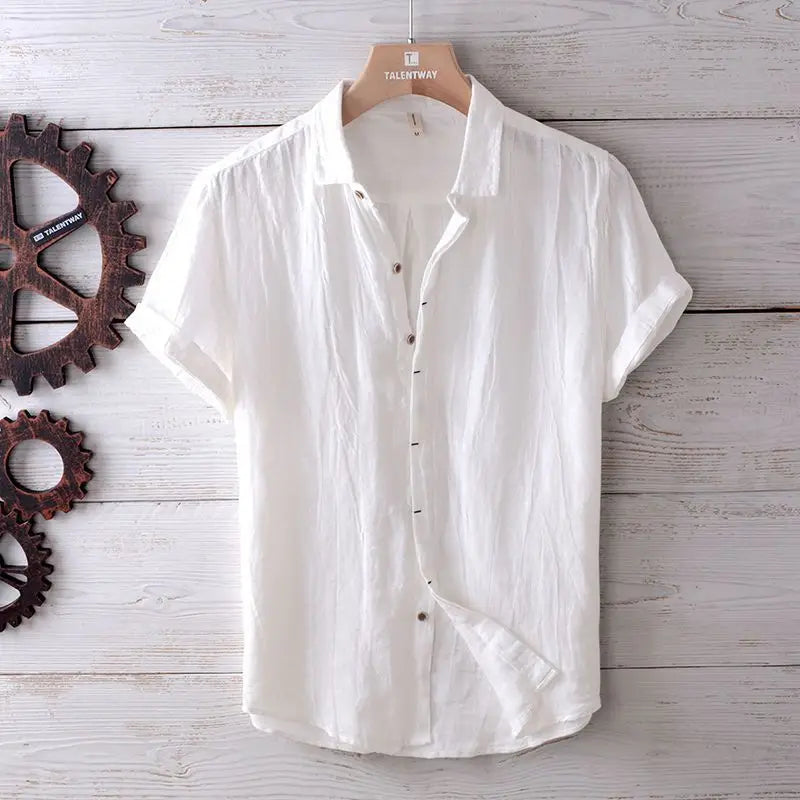 Chemise boutonnée froissée côtière