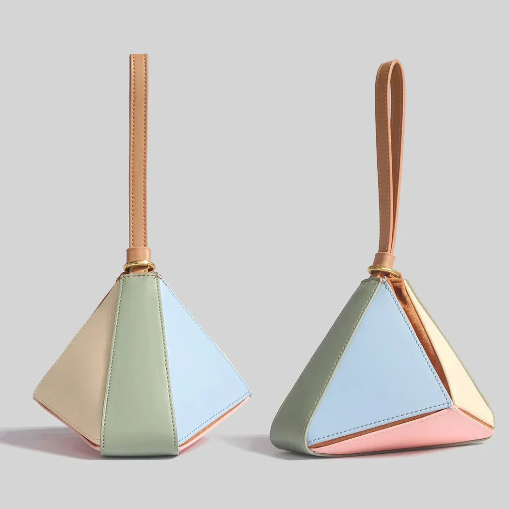Pyramidenförmige Colorblock-Handtasche