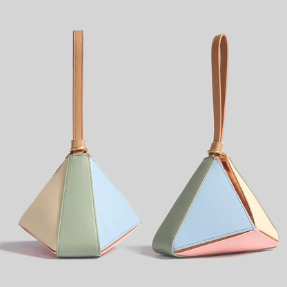 Pyramidenförmige Colorblock-Handtasche