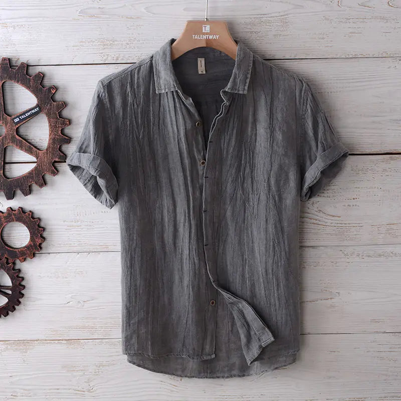 Chemise boutonnée froissée côtière