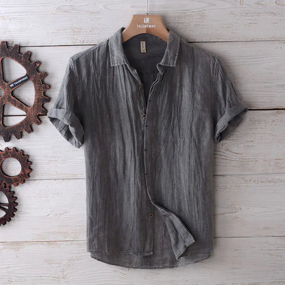 Chemise boutonnée froissée côtière