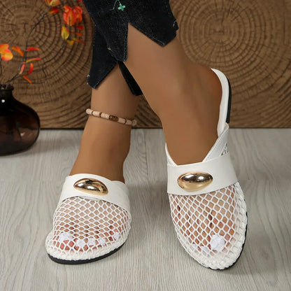 Mules résille Golden Charm