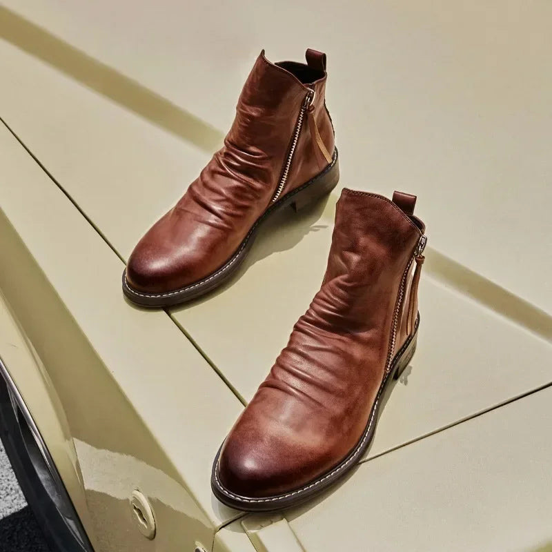 Bottes Chelsea en cuir véritable Enigma