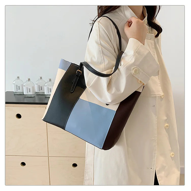 Cabas patchwork colorblock