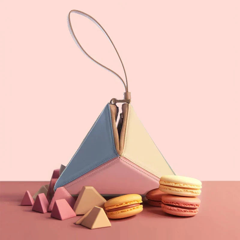 Pyramidenförmige Colorblock-Handtasche
