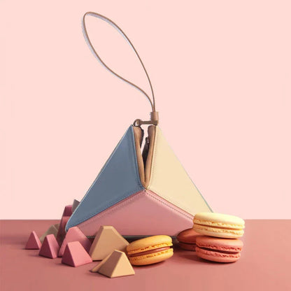Pyramidenförmige Colorblock-Handtasche