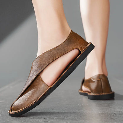 Sandales plates en cuir "Artisan Crossover"